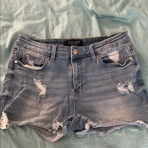 Judy Blue Distressed Blue Jean Shorts